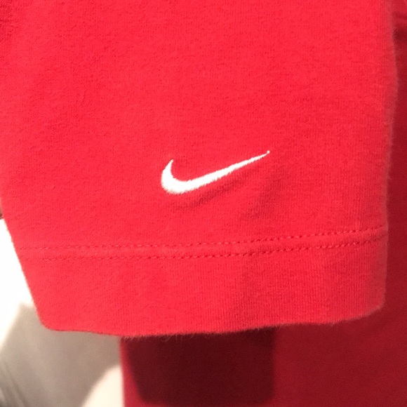 Stellar Cardinal Red Nike Stretchy Cotton Turtleneck 90/10 Cotton Spandex SZ M - Picture 6 of 8